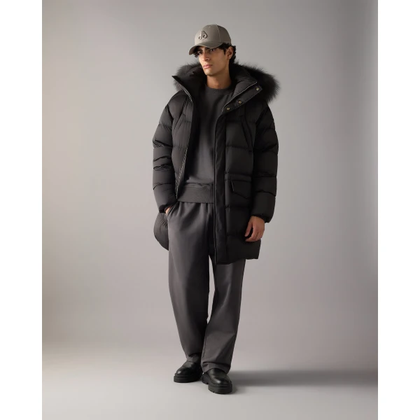 Moose Knuckles Northbound Fox Fur & Down 3Q in Black | Men Jackets | Coveti