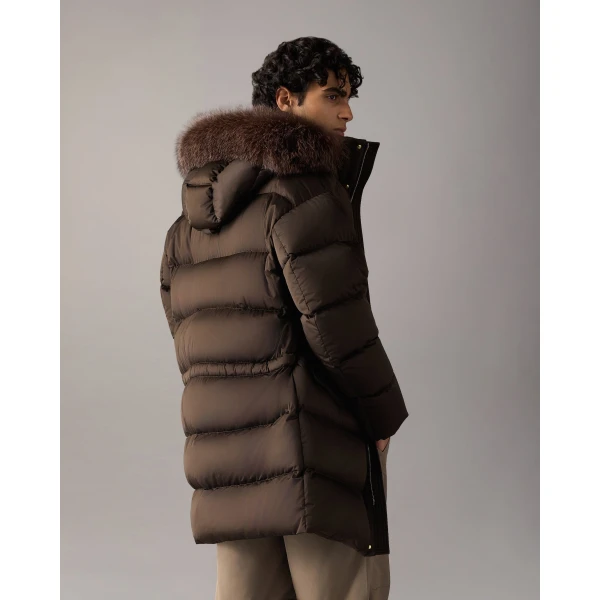 Moose Knuckles Northbound Fox Fur & Down 3Q in Espresso | Men Jackets | Coveti