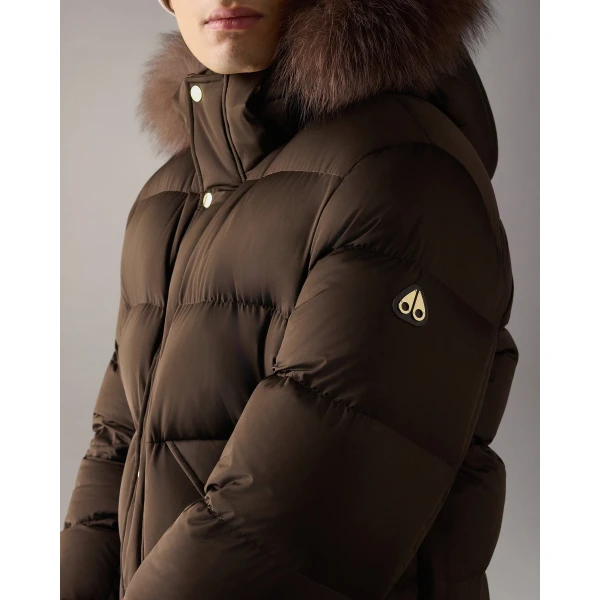 Moose Knuckles Northbound Fox Fur & Down Bomber in Espresso | Men Jackets | Coveti