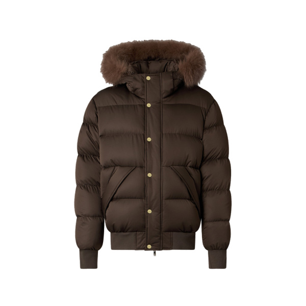 Moose Knuckles Northbound Fox Fur & Down Bomber in Espresso | Coveti