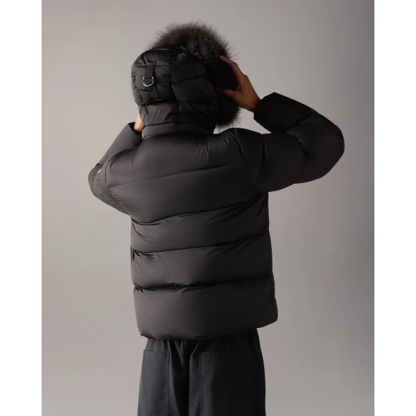 Moose Knuckles Northbound Fox Fur & Down Jacket in Black | Jackets | Coveti