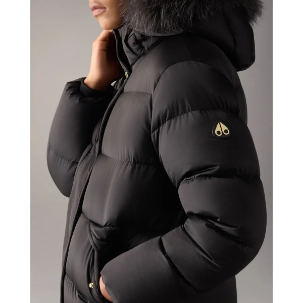 Moose Knuckles Northbound Fox Fur & Down Jacket in Black | Jackets | Coveti
