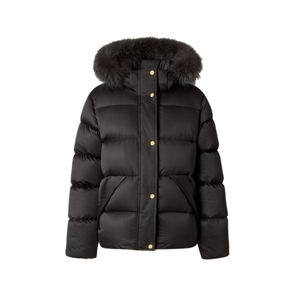 Moose Knuckles Northbound Fox Fur & Down Jacket in Black | Coveti