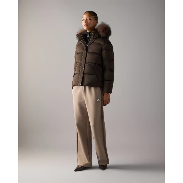 Moose Knuckles Northbound Fox Fur & Down Jacket in Espresso | Jackets | Coveti