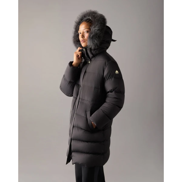 Moose Knuckles Northbound Fox Fur & Down Parka in Black | Coats | Coveti