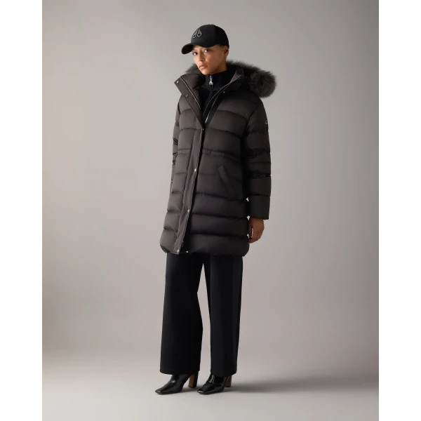 Moose Knuckles Northbound Fox Fur & Down Parka in Black | Coats | Coveti