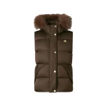 Moose Knuckles Northbound Fox Fur & Down Vest in Espresso | Coveti