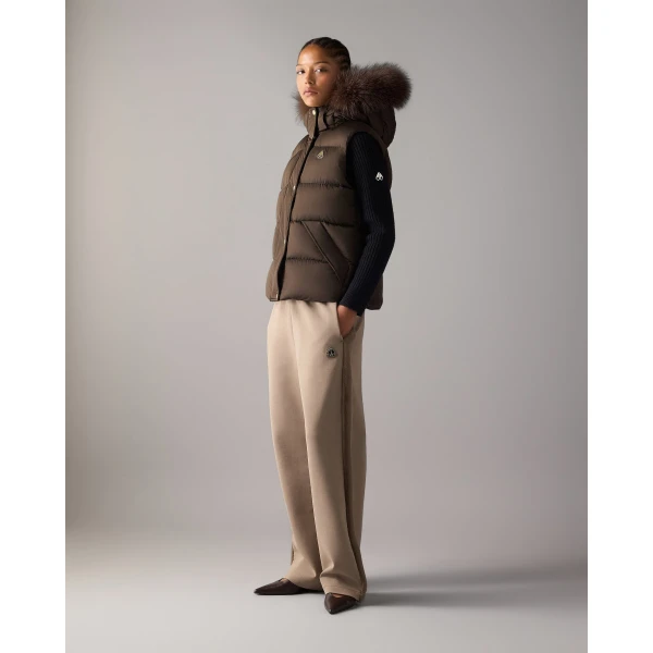 Moose Knuckles Northbound Fox Fur & Down Vest in Espresso | Vests | Coveti