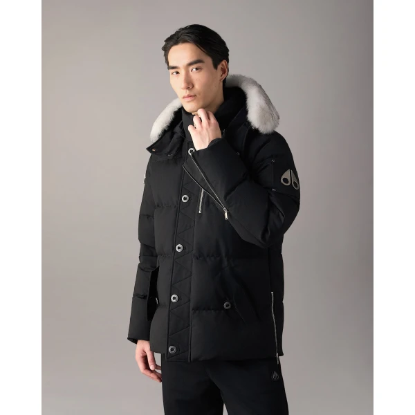 Moose Knuckles Original 3Q Down Jacket in Black and Natural | Men Jackets | Coveti