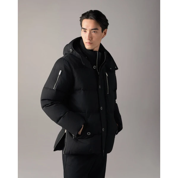 Moose Knuckles Original 3Q Down Jacket in Black and Natural | Men Jackets | Coveti