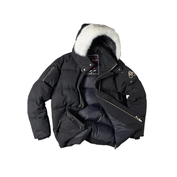Moose Knuckles Original 3Q Down Jacket in Black and Natural | Coveti