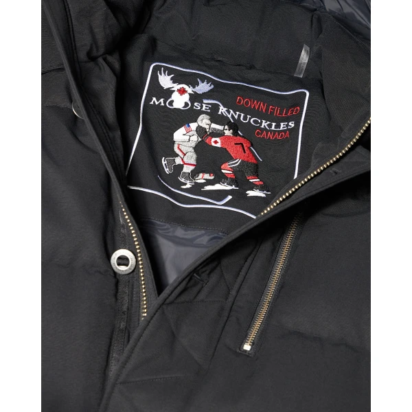 Moose Knuckles Original 3Q Down Jacket in Black | Men Jackets | Coveti