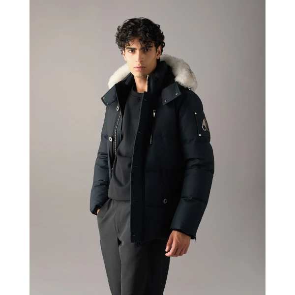 Moose Knuckles Original 3Q Down Jacket in Navy and Natural | Men Jackets | Coveti