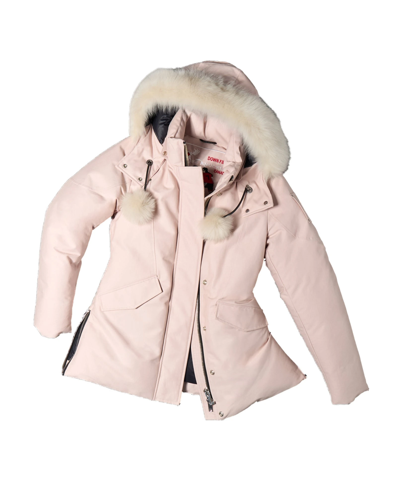 Moose Knuckles Original 3Q Down Jacket in Rosewood and Alabaster Moose Knuckles Original 3Q Down Jacket in Rosewood and Alabaster | Coveti