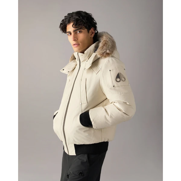 Moose Knuckles Original Ballistic Down Bomber in Alabaster and Bronze | Men Jackets | Coveti