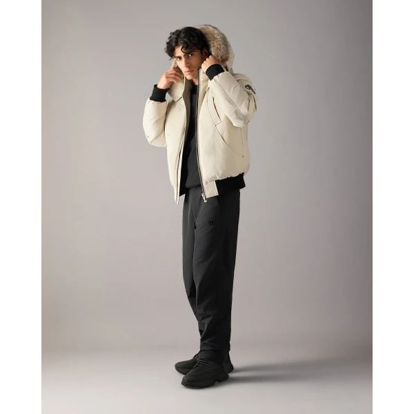 Moose Knuckles Original Ballistic Down Bomber in Alabaster and Bronze | Men Jackets | Coveti
