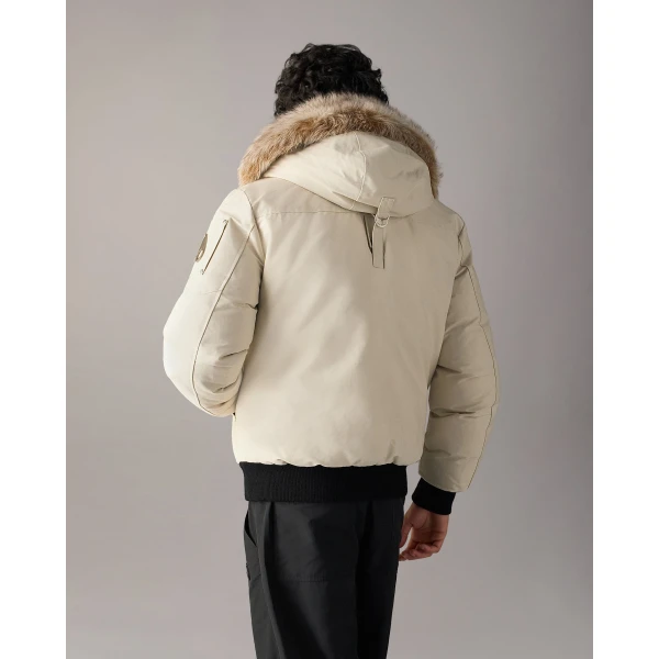Moose Knuckles Original Ballistic Down Bomber in Alabaster and Bronze | Men Jackets | Coveti
