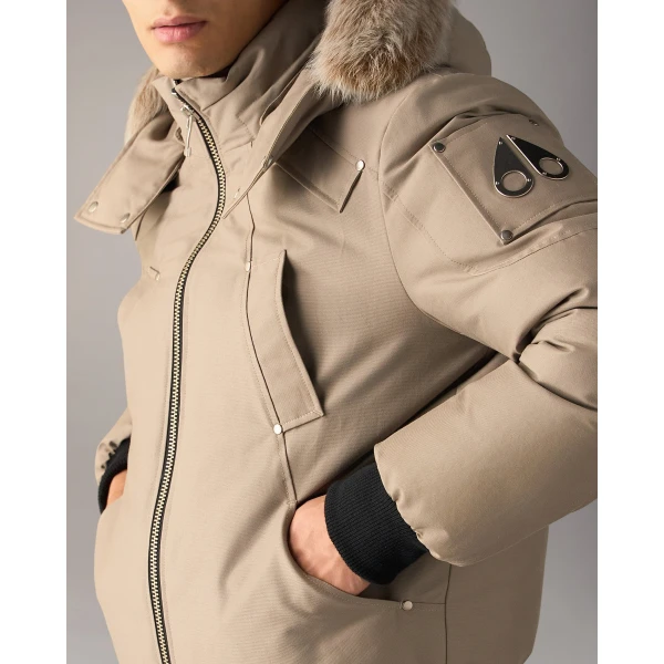 Moose Knuckles Original Ballistic Down Bomber in Ashen and Bronze | Men Jackets | Coveti