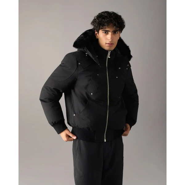 Moose Knuckles Original Ballistic Down Bomber in Black | Men Jackets | Coveti