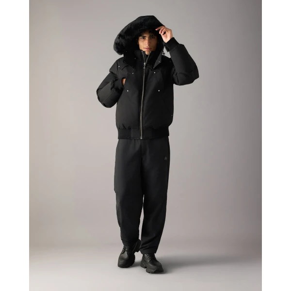 Moose Knuckles Original Ballistic Down Bomber in Black | Men Jackets | Coveti