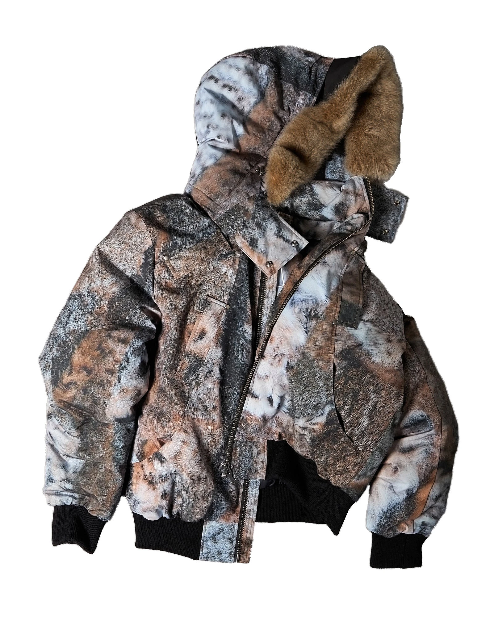 Moose Knuckles Original Ballistic Down Bomber in Wild Print and Bronze Moose Knuckles Original Ballistic Down Bomber in Wild Print and Bronze | Coveti