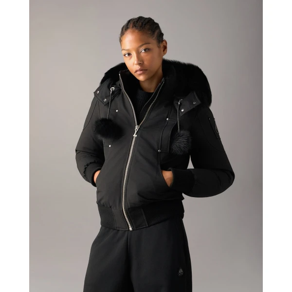 Moose Knuckles Original Debbie Down Bomber in Black | Jackets | Coveti