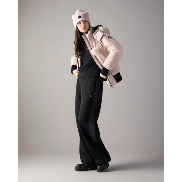 Moose Knuckles Original Debbie Down Bomber in Rosewood and Alabaster | Jackets | Coveti