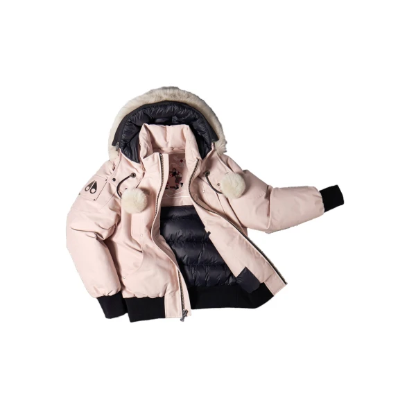 Moose Knuckles Original Debbie Down Bomber in Rosewood and Alabaster | Coveti