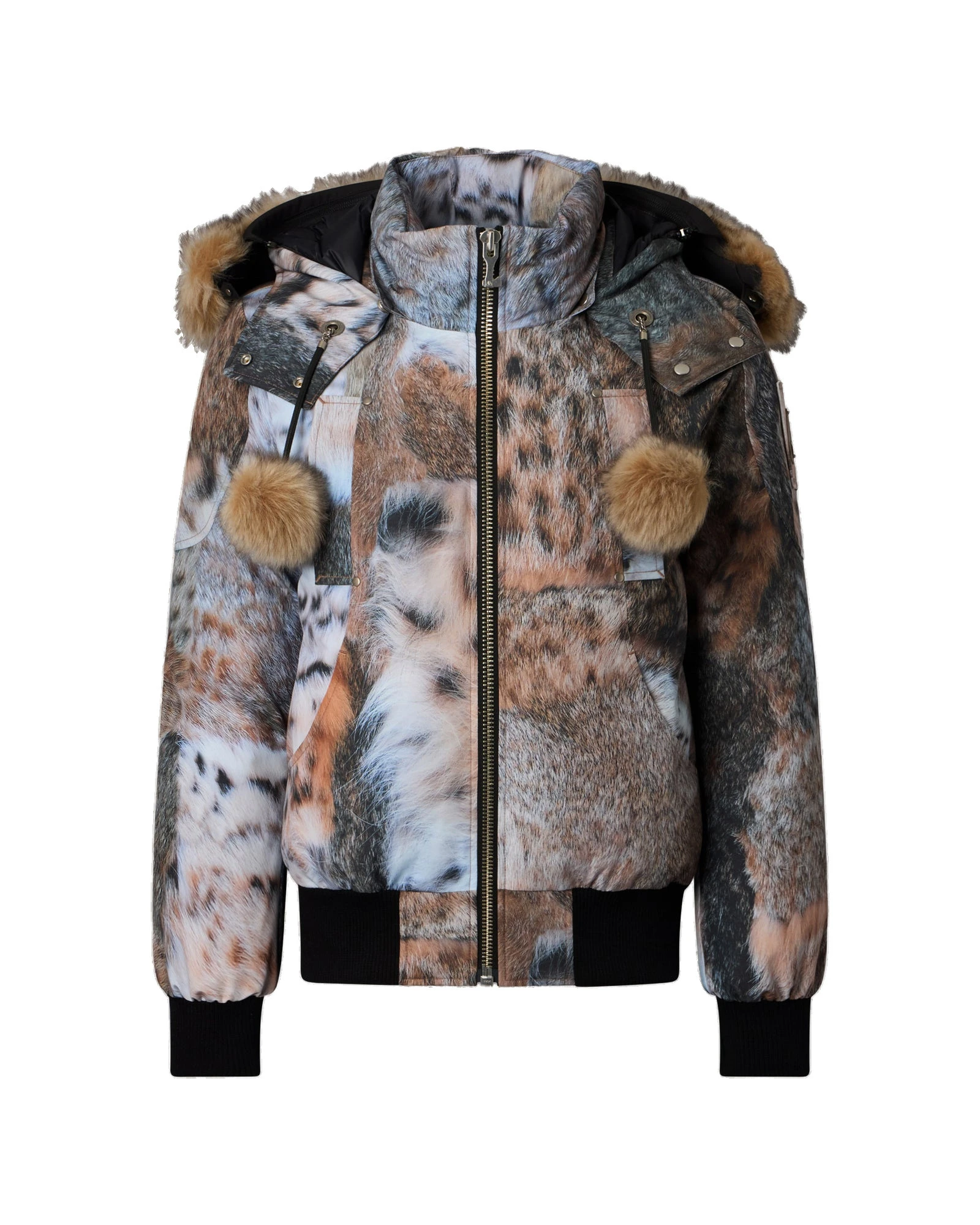 Moose Knuckles Original Debbie Down Bomber in Wild Print and Bronze Moose Knuckles Original Debbie Down Bomber in Wild Print and Bronze | Coveti