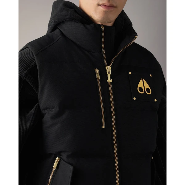 Moose Knuckles Original Gold Series Westmount Down Vest in Black | Men Jackets | Coveti