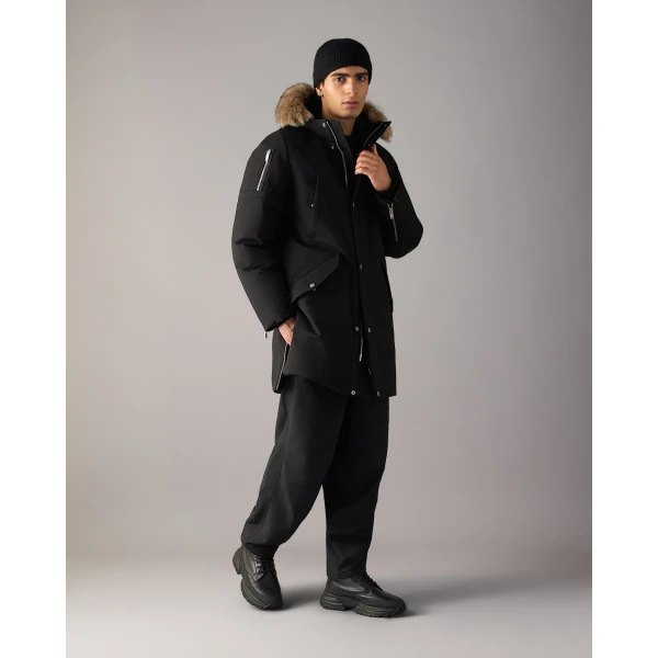 Moose Knuckles Original Stirling Down Parka 2.0 in Black and Bronze | Men Coats | Coveti