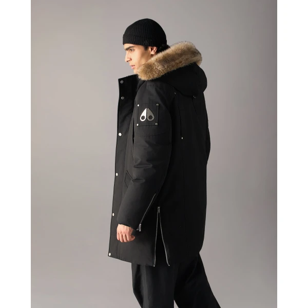 Moose Knuckles Original Stirling Down Parka 2.0 in Black and Bronze | Men Coats | Coveti