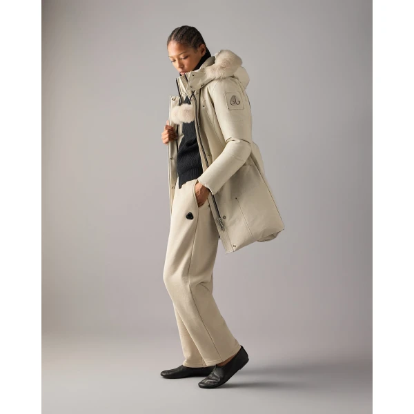 Moose Knuckles Original Stirling Down Parka in Alabaster | Coats | Coveti