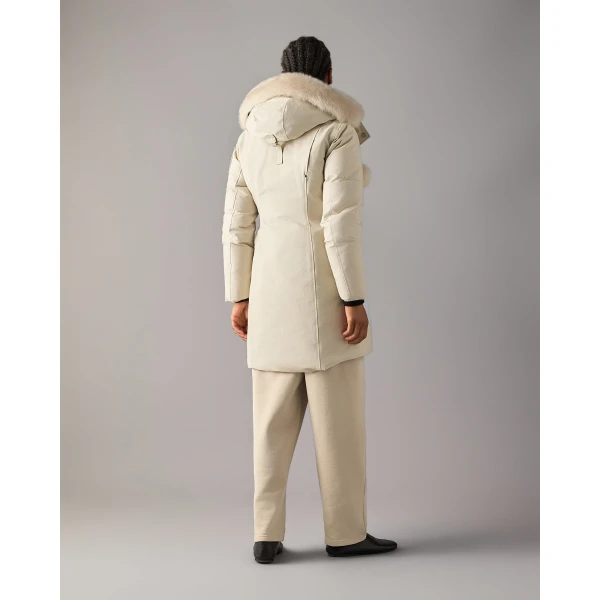 Moose Knuckles Original Stirling Down Parka in Alabaster | Coats | Coveti