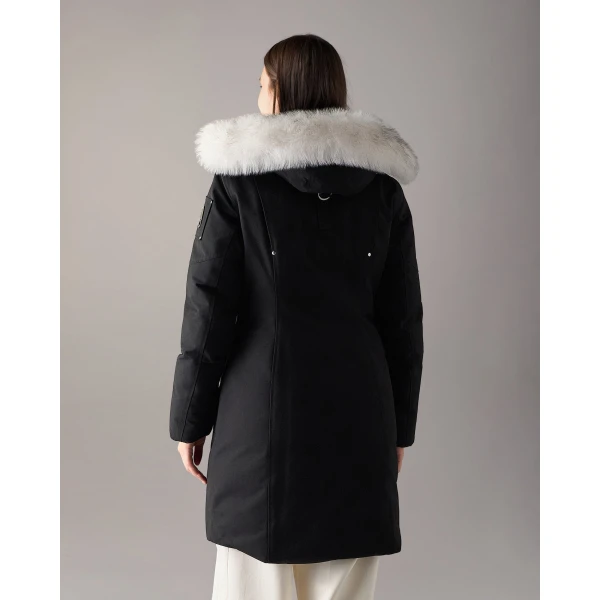 Moose Knuckles Original Stirling Down Parka in Black and Natural | Coats | Coveti