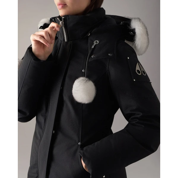 Moose Knuckles Original Stirling Down Parka in Black and Natural | Coats | Coveti