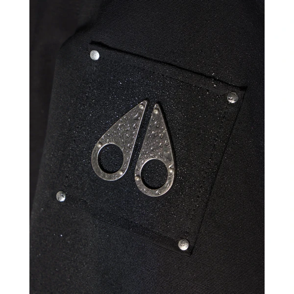 Moose Knuckles Original Stirling Down Parka in Black and Natural | Coats | Coveti
