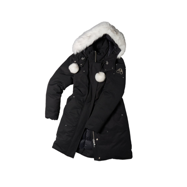 Moose Knuckles Original Stirling Down Parka in Black and Natural | Coveti