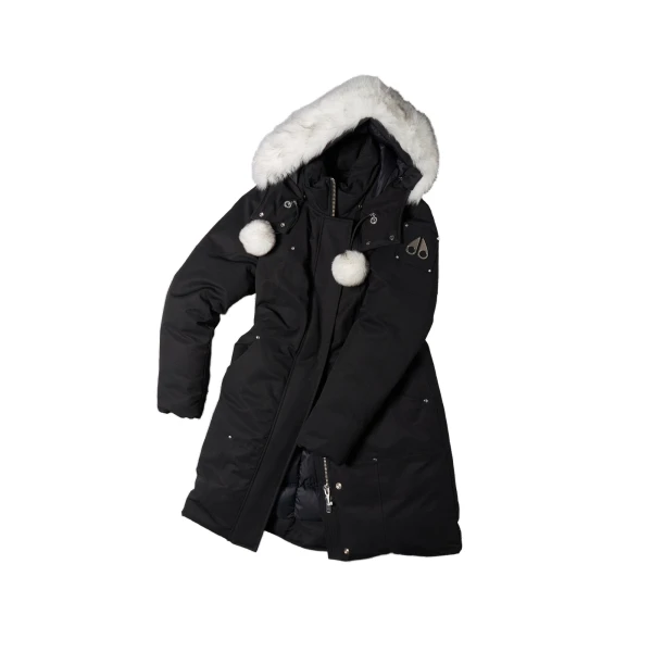 Moose Knuckles Original Stirling Down Parka in Black and Natural | Coveti