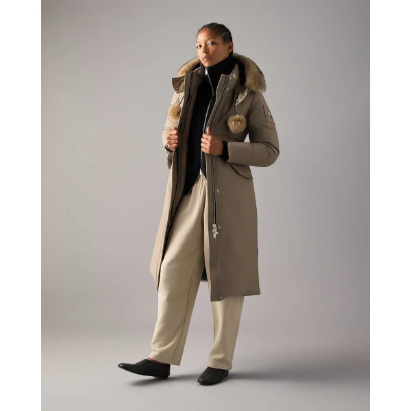 Moose Knuckles Original Stirling Long Down Parka in Ashen and Bronze | Coats | Coveti