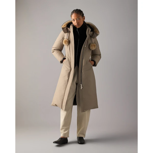 Moose Knuckles Original Stirling Long Down Parka in Ashen and Bronze | Coats | Coveti