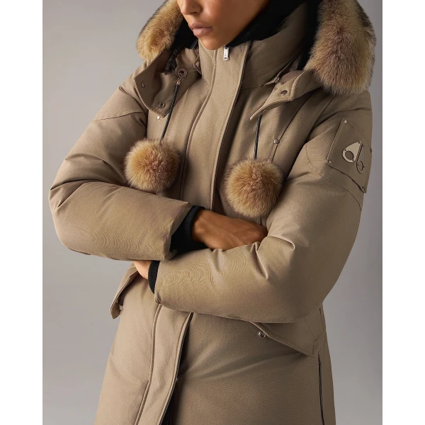 Moose Knuckles Original Stirling Long Down Parka in Ashen and Bronze | Coats | Coveti