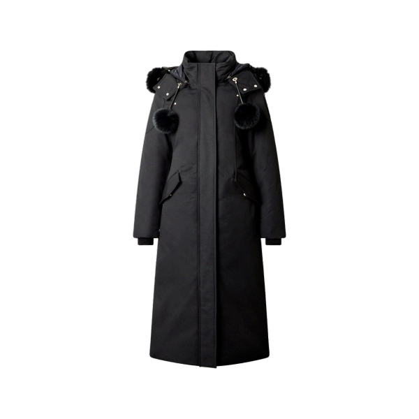 Moose Knuckles Original Stirling Long Down Parka in Black | Coveti