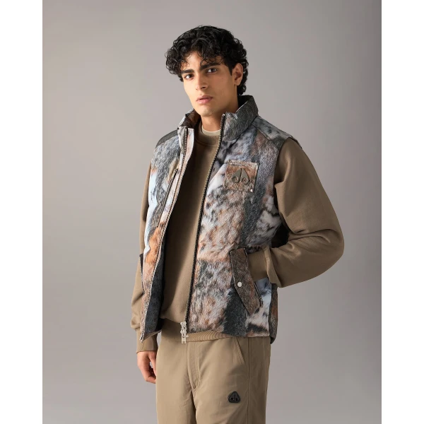 Moose Knuckles Original Westmount Camo Down Vest in Wild | Men Jackets | Coveti