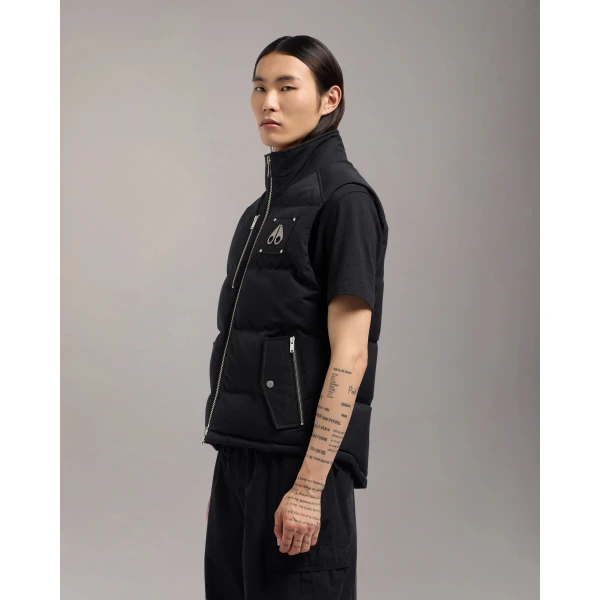 Moose Knuckles Original Westmount Down Vest in Black | Men Jackets | Coveti
