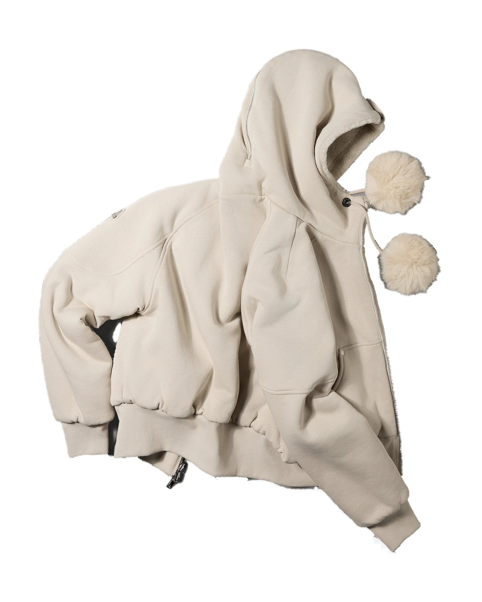 Moose Knuckles Oro Bunny Reversible Hoodie in Alabaster Moose Knuckles Oro Bunny Reversible Hoodie in Alabaster | Coveti