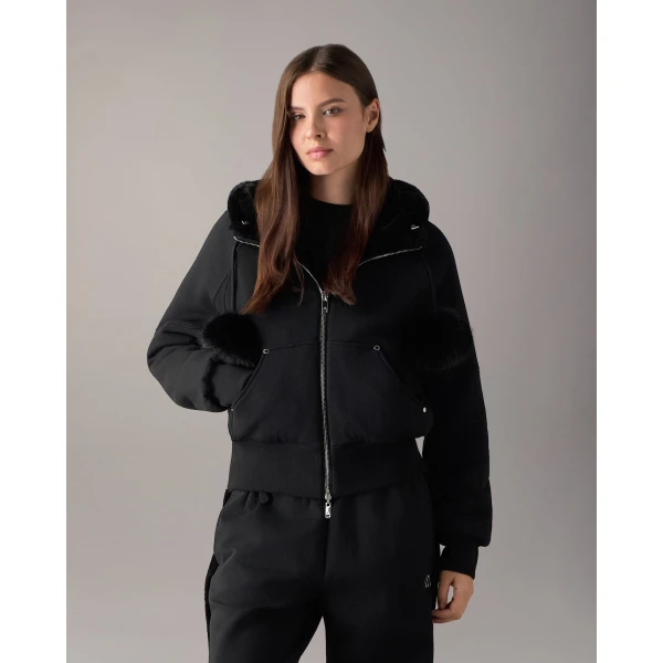 Moose Knuckles Oro Bunny Reversible Hoodie in Black | Hoodies | Coveti