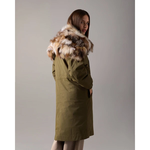Moose Knuckles Pioneer Fur & Down Parka in Combat | Coats | Coveti