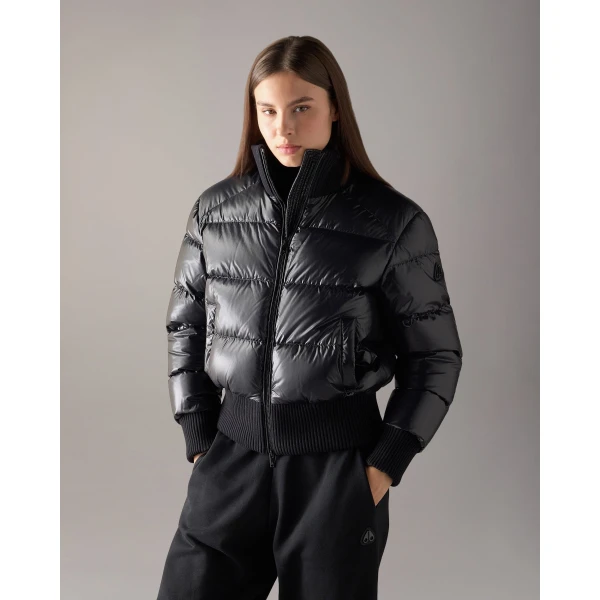 Moose Knuckles Queens Down Bomber in Black | Jackets | Coveti