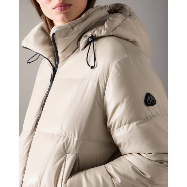 Moose Knuckles Queens Reversible Down Puffer in Alabaster | Jackets | Coveti